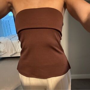 Brown Strapless Women's Top